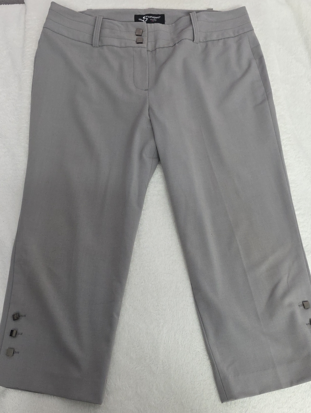 Sharagano Studio Gray Cropped Capri Dress Pants Size 12